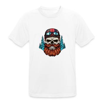 Skull Rider: Waldbart-Motorrad-Design - Männer T-Shirt atmungsaktiv - Weiß - Vorne - AI Model Male 185 dark (185cm)