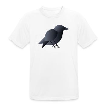 Geometrischer dunkelblauer Vogel - Männer T-Shirt atmungsaktiv - Weiß - Vorne - AI Model Male 185 dark (185cm)