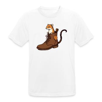 Hermelin im Herbstschuh - Männer T-Shirt atmungsaktiv - Weiß - Vorne - AI Model Male 185 dark (185cm)