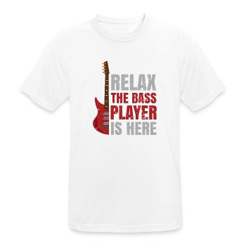 Bass Player E-Bass Bassgitarre Musiker Bassist - Männer T-Shirt atmungsaktiv - Weiß - Vorne - AI Model Male 185 dark (185cm)