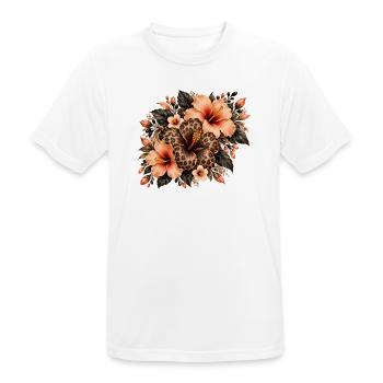 Leopardblüten Tropenbouquet - Männer T-Shirt atmungsaktiv - Weiß - Vorne - AI Model Male 185 dark (185cm)