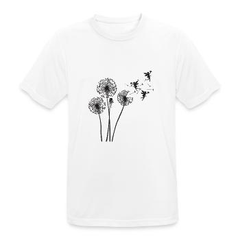 Schmetterlingdesign Pusteblumen Wiese Herzen Feen - Männer T-Shirt atmungsaktiv - Weiß - Vorne - AI Model Male 185 dark (185cm)