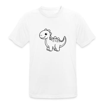 Dino Dinosaurier - Männer T-Shirt atmungsaktiv - Weiß - Vorne - AI Model Male 185 dark (185cm)