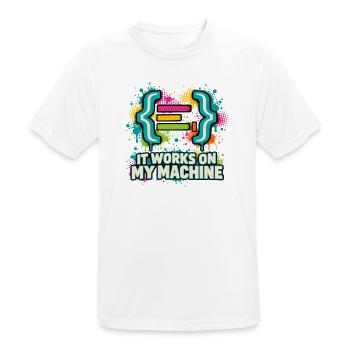 It Works On My Machine - Männer T-Shirt atmungsaktiv - Weiß - Vorne - AI Model Male 185 dark (185cm)