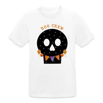 Starry Skull Boo Crew Halloween - Männer T-Shirt atmungsaktiv - Weiß - Vorne - AI Model Male 185 dark (185cm)