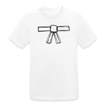 Judogürtel handgezeichnet - Männer T-Shirt atmungsaktiv - Weiß - Vorne - AI Model Male 185 dark (185cm)