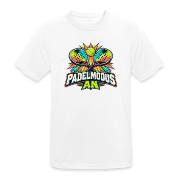 Padelmodus an - Männer T-Shirt atmungsaktiv - Weiß - Vorne - AI Model Male 185 dark (185cm)