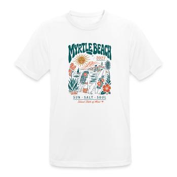 Myrtle Beach Retro Strand 2027 - Männer T-Shirt atmungsaktiv - Weiß - Vorne - AI Model Male 185 dark (185cm)