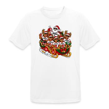 Lustiger Fussball-Weihnachtspulli- Fussball Outfit - Männer T-Shirt atmungsaktiv - Weiß - Vorne - AI Model Male 185 dark (185cm)