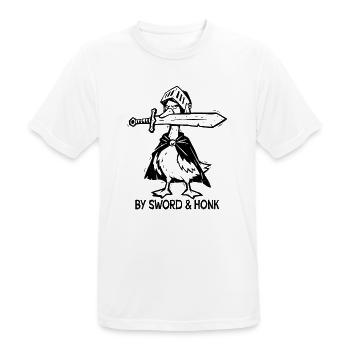 Mittelalterliche Kleine Weißrückengans - Männer T-Shirt atmungsaktiv - Weiß - Vorne - AI Model Male 185 dark (185cm)