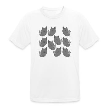 Cartoon-Nashornkopf - Männer T-Shirt atmungsaktiv - Weiß - Vorne - AI Model Male 185 dark (185cm)