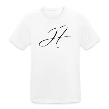 Name mit Anfangsbuchstabe H Hannah Henry Henrik - Männer T-Shirt atmungsaktiv - Weiß - Vorne - AI Model Male 185 dark (185cm)