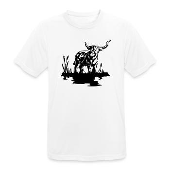 Schwarzes schottisches Highlander-Design - Männer T-Shirt atmungsaktiv - Weiß - Vorne - AI Model Male 185 dark (185cm)