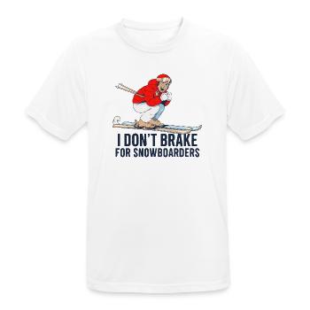 I Don't Brake For Snowboarders – Ski Shirt - Männer T-Shirt atmungsaktiv - Weiß - Vorne - AI Model Male 185 dark (185cm)