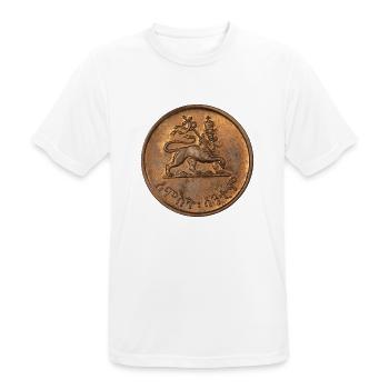 Lion of Judah Jah Rastafari Rasta Reggae Roots - Männer T-Shirt atmungsaktiv - Weiß - Vorne - AI Model Male 185 dark (185cm)