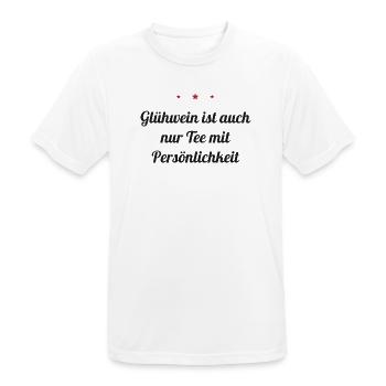 Glühwein ist auch nur Tee mit Persönlichkeit - Männer T-Shirt atmungsaktiv - Weiß - Vorne - AI Model Male 185 dark (185cm)