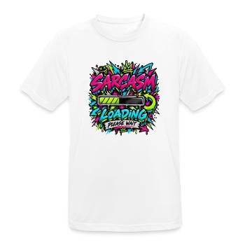 Sarcasm Loading Neon Graffiti - Männer T-Shirt atmungsaktiv - Weiß - Vorne - AI Model Male 185 dark (185cm)