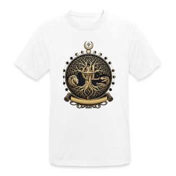 Goldener Lebensbaum, Löwe-, T-Rex- und Mondphasen - Männer T-Shirt atmungsaktiv - Weiß - Vorne - AI Model Male 185 dark (185cm)