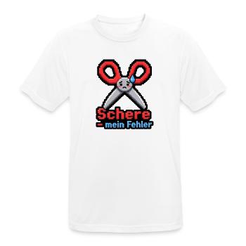 Schere mein Fehler Pixel Art Retro Gaming Shirt - Männer T-Shirt atmungsaktiv - Weiß - Vorne - AI Model Male 185 dark (185cm)