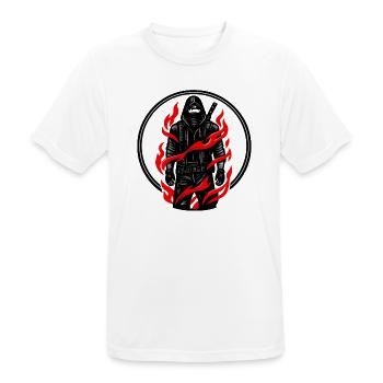 Feuerflamme Schattenkämpfer - Männer T-Shirt atmungsaktiv - Weiß - Vorne - AI Model Male 185 dark (185cm)