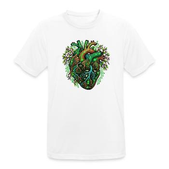 Umweltschutz – Grünes Herz zwischen Natur und Tech - Männer T-Shirt atmungsaktiv - Weiß - Vorne - AI Model Male 185 dark (185cm)
