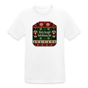 Holzkopf Weihnacht Ugly Sweater Strickmuster Shirt - Männer T-Shirt atmungsaktiv - Weiß - Vorne - AI Model Male 185 dark (185cm)