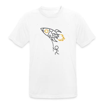 Pocket Rocket (für helle Hintergründe) - Männer T-Shirt atmungsaktiv - Weiß - Vorne - AI Model Male 185 dark (185cm)