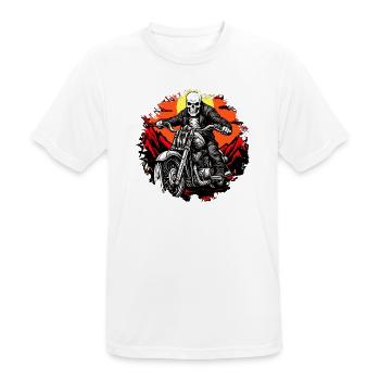 Skelette Motorrad / Motorradfahrer Totenkopf - Männer T-Shirt atmungsaktiv - Weiß - Vorne - AI Model Male 185 dark (185cm)
