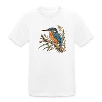 Königsfischer Aquarell Naturdesign - Männer T-Shirt atmungsaktiv - Weiß - Vorne - AI Model Male 185 dark (185cm)