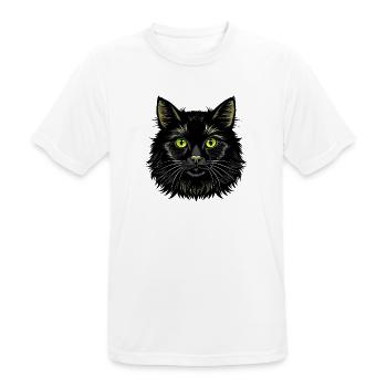 Flauschiges Katzengesicht - Männer T-Shirt atmungsaktiv - Weiß - Vorne - AI Model Male 185 dark (185cm)