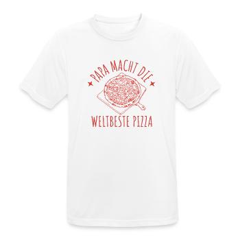 Papa macht die weltbeste Pizza Retro Pizzabäcker - Männer T-Shirt atmungsaktiv - Weiß - Vorne - AI Model Male 185 dark (185cm)