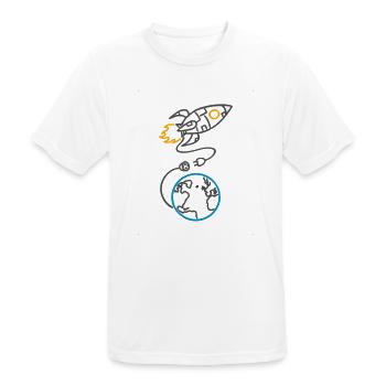 Vergesst nicht, aufzuladen (für helle Hintergründe) - Männer T-Shirt atmungsaktiv - Weiß - Vorne - AI Model Male 185 dark (185cm)