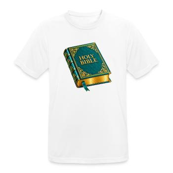 NEU – Preiset das Wort Gottes! - Männer T-Shirt atmungsaktiv - Weiß - Vorne - AI Model Male 185 dark (185cm)