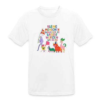 Kleine Menschen brauchen so große Herzen wie deins - Männer T-Shirt atmungsaktiv - Weiß - Vorne - AI Model Male 185 dark (185cm)