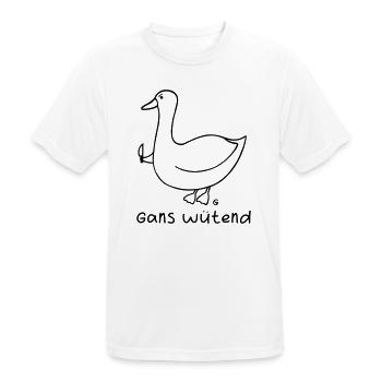 Gans wütend 2 - Männer T-Shirt atmungsaktiv - Weiß - Vorne - AI Model Male 185 dark (185cm)