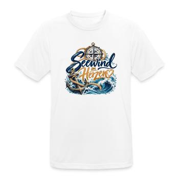 Seewind im Herzen - Männer T-Shirt atmungsaktiv - Weiß - Vorne - AI Model Male 185 dark (185cm)
