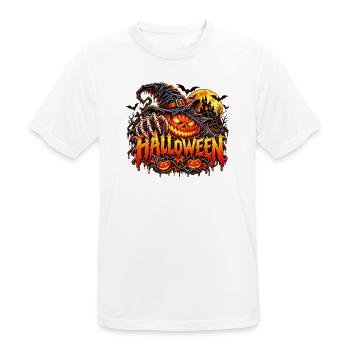 Halloween Kürbis mit Krallen - Männer T-Shirt atmungsaktiv - Weiß - Vorne - AI Model Male 185 dark (185cm)
