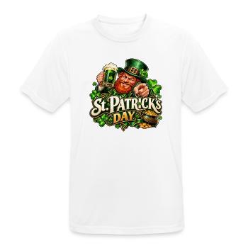 St Patrick Day Leprechaun Feier - Männer T-Shirt atmungsaktiv - Weiß - Vorne - AI Model Male 185 dark (185cm)