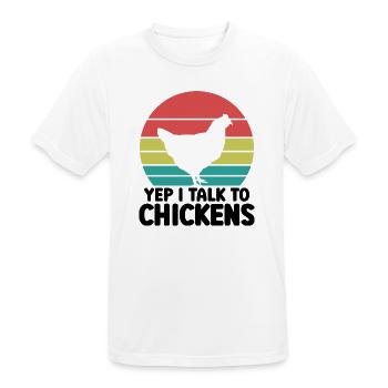Huhn Spruch Humor Retro - Männer T-Shirt atmungsaktiv - Weiß - Vorne - AI Model Male 185 dark (185cm)