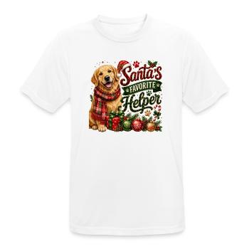 🎁 Weihnachts-Golden Retriever - Männer T-Shirt atmungsaktiv - Weiß - Vorne - AI Model Male 185 dark (185cm)