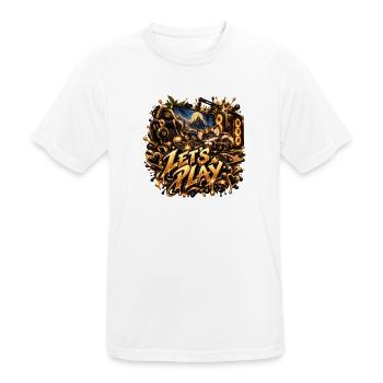 Lets Play Goldenes Gaming-Setup - Männer T-Shirt atmungsaktiv - Weiß - Vorne - AI Model Male 185 dark (185cm)
