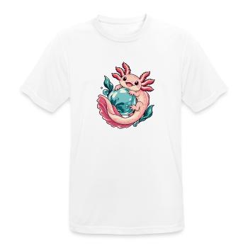 Axolotl-Blasengarten - Männer T-Shirt atmungsaktiv - Weiß - Vorne - AI Model Male 185 dark (185cm)