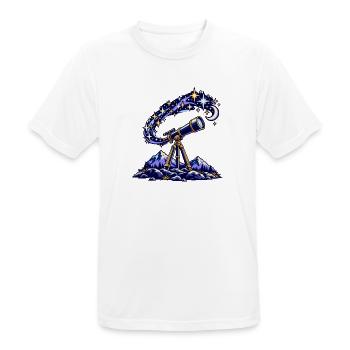 Teleskop unter einem Sternenhimmel - Männer T-Shirt atmungsaktiv - Weiß - Vorne - AI Model Male 185 dark (185cm)