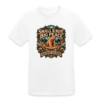 Small Knife Big Peace Master Of The Grain Bear - Männer T-Shirt atmungsaktiv - Weiß - Vorne - AI Model Male 185 dark (185cm)