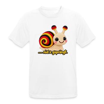 Nid z gsprängt Berner Schnecke  - Männer T-Shirt atmungsaktiv - Weiß - Vorne - AI Model Male 185 dark (185cm)