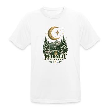 Mondbeschienener Winterwappen - Männer T-Shirt atmungsaktiv - Weiß - Vorne - AI Model Male 185 dark (185cm)