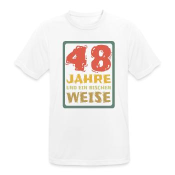 Weisheit 48 - Männer T-Shirt atmungsaktiv - Weiß - Vorne - AI Model Male 185 dark (185cm)