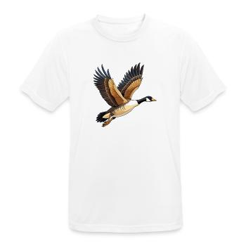 Fliegende Kanadische Gans - Männer T-Shirt atmungsaktiv - Weiß - Vorne - AI Model Male 185 dark (185cm)