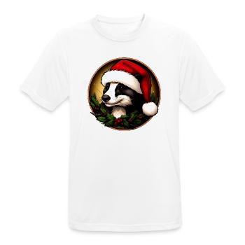 Dachse Weihnachten / Weihnachtsmann Marder - Männer T-Shirt atmungsaktiv - Weiß - Vorne - AI Model Male 185 dark (185cm)