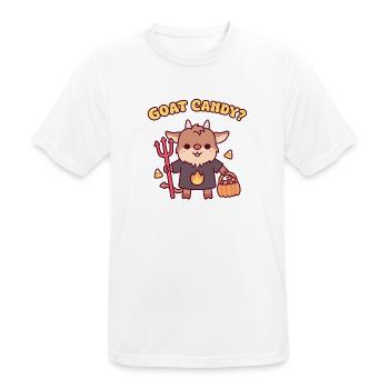 Süßer Teufelsziegen-Süßes-oder-Saures-Witz – Wortspiel mit Ziegenbonbons - Männer T-Shirt atmungsaktiv - Weiß - Vorne - AI Model Male 185 dark (185cm)